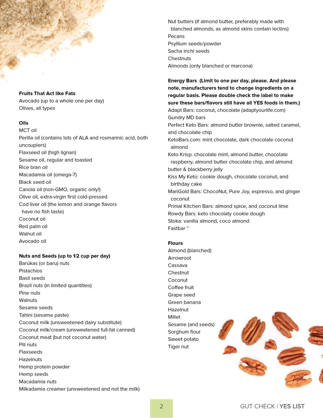 Yes List UPDATED: Dr. Gundry's Print-Friendly