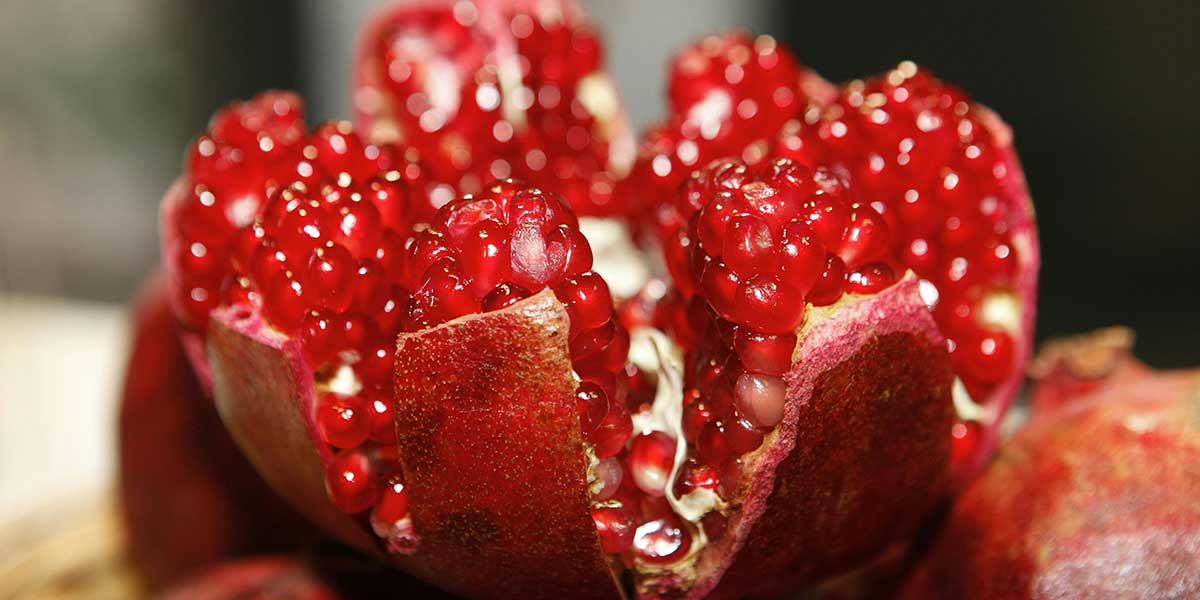 A pomengranate cut open