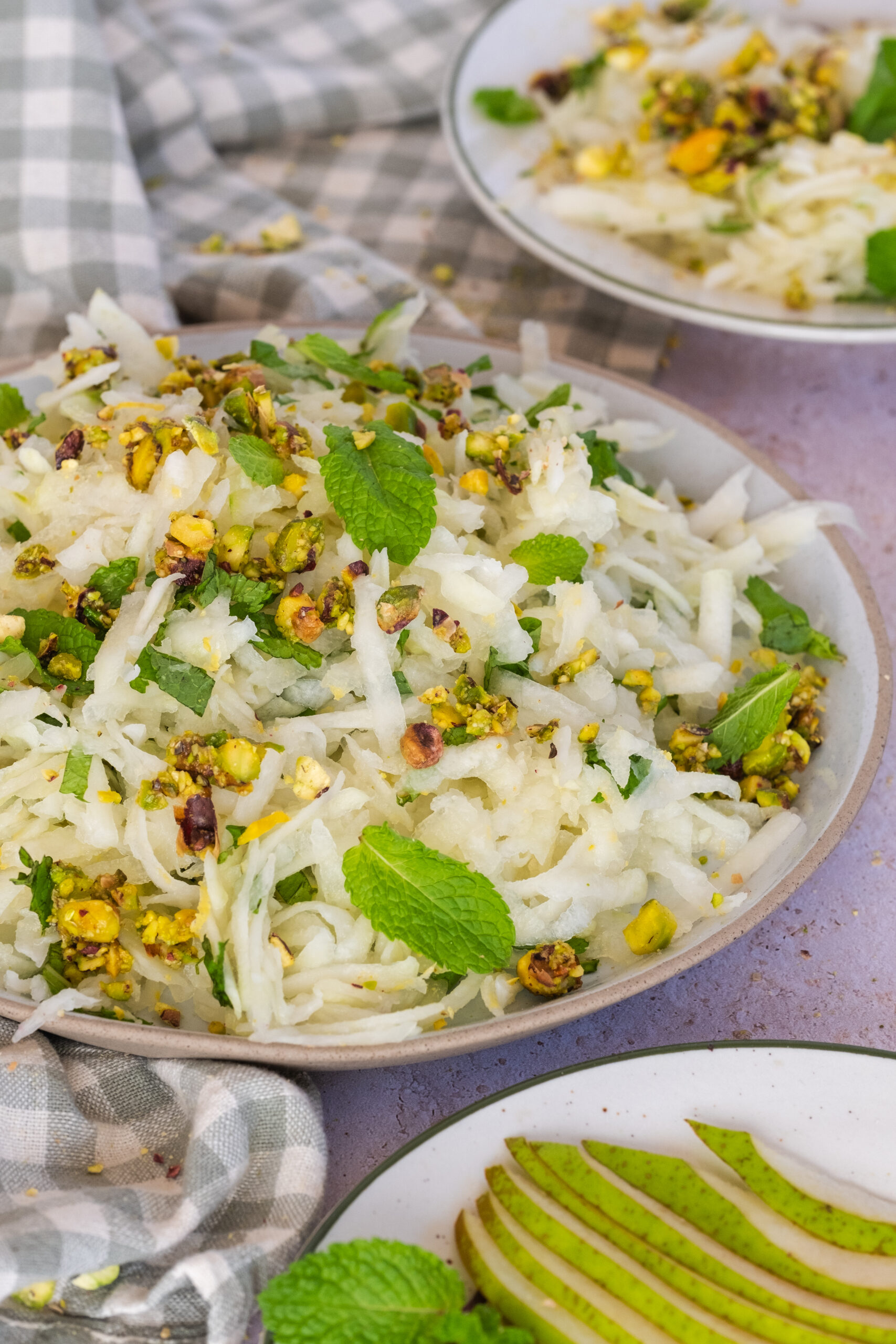 Shaved Kohlrabi with Crispy Pear